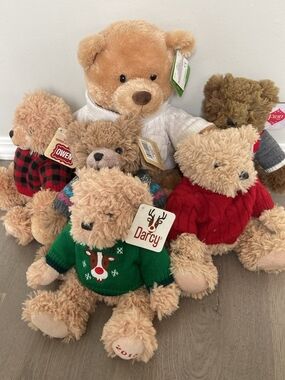 Sears Holiday Bears In Sweaters Plush Toys